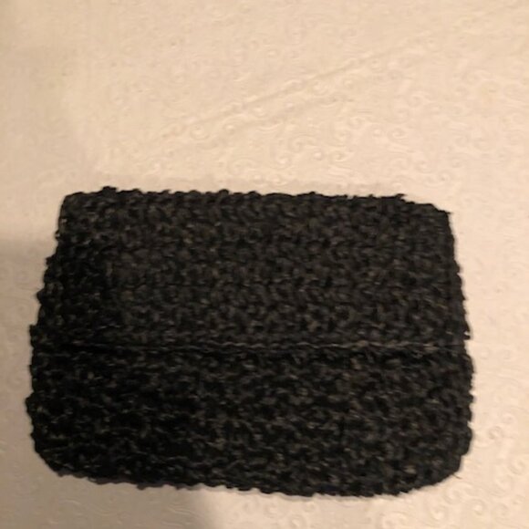 Vintage 19560s BLOOMINGDALES Clutch Handbag Black Raffia Made in Italy - Picture 1 of 3